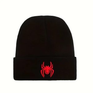 Spider Embroidery Halloween Warm And Comfortable Beanie