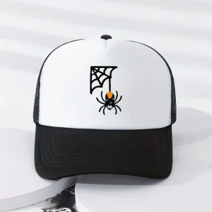 Sp5der Printed Trucker Hat – Black/White